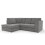 (Left Hand Facing) Quilted Grey Fullback Corner Sofa 1
