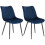 2X Luxury Velvet Blue Dining Reception Restaurant Chairs Best 1