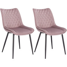 Luxury Velvet Dining Reception Restaurant Pink Chairs Set of 2