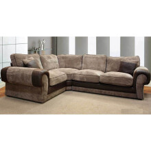 (Brown & Coffee, Left Hand Facing) Portland 4 Seater Large Corner Sofa