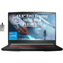 2021 MSI GF63 Thin Gaming 15.6" FHD Laptop Computer, Intel Core i5-10300H (Beats i7-9750H), 16GB RAM, 512GB PCIe SSD, Backlit Keyboard, .. - Refurbished