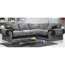 (Black & Grey, Right Hand Facing) Portland 4 Seater Large Corner Sofa