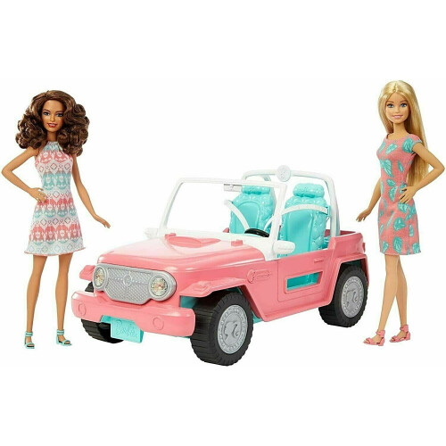 BARBIE Playset JEEP Cruiser Convertible Car with 2 BARBIE DOLLS