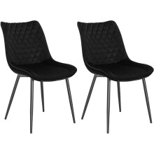 2X Luxury Velvet Dining Reception Restaurant Black Chairs Best