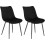 2X Luxury Velvet Dining Reception Restaurant Black Chairs Best 1