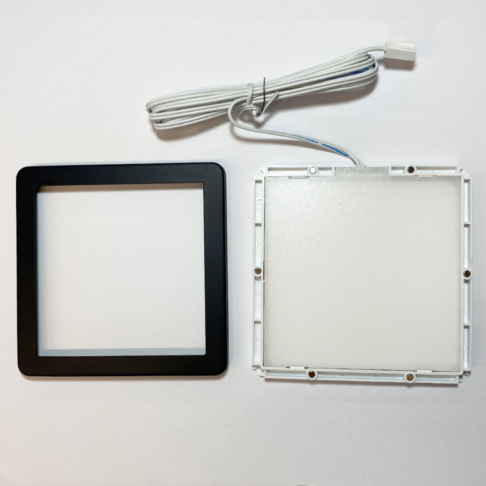 Loops (1 Light & Driver) Matt Black Slim Square Under Cabinet Down Light & Driver Kit - Warm White Led