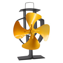 Lincsfire Upgrade 4 Blade Heat Powered Stove Fan for Wood/Log Burner Fireplace - Eco Friendly and Efficient Fan (Gold)