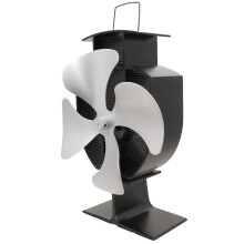 Lincsfire 4 Blades Eco Friendly Stove Fan Heat Powered for Wood Burner/Fireplace Silver