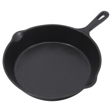 NRG Cast Iron Skillet Pan Enamel Frying Pan Grill Pan for Kitchen BBQ Hobs 10 Inch(25cm)