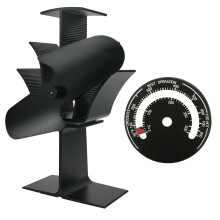 Lincsfire 2 Blades Eco Friendly Silent Heat Powered Stove Fan for Wood/Log Burner/Fireplace + Free Stove Thermometer