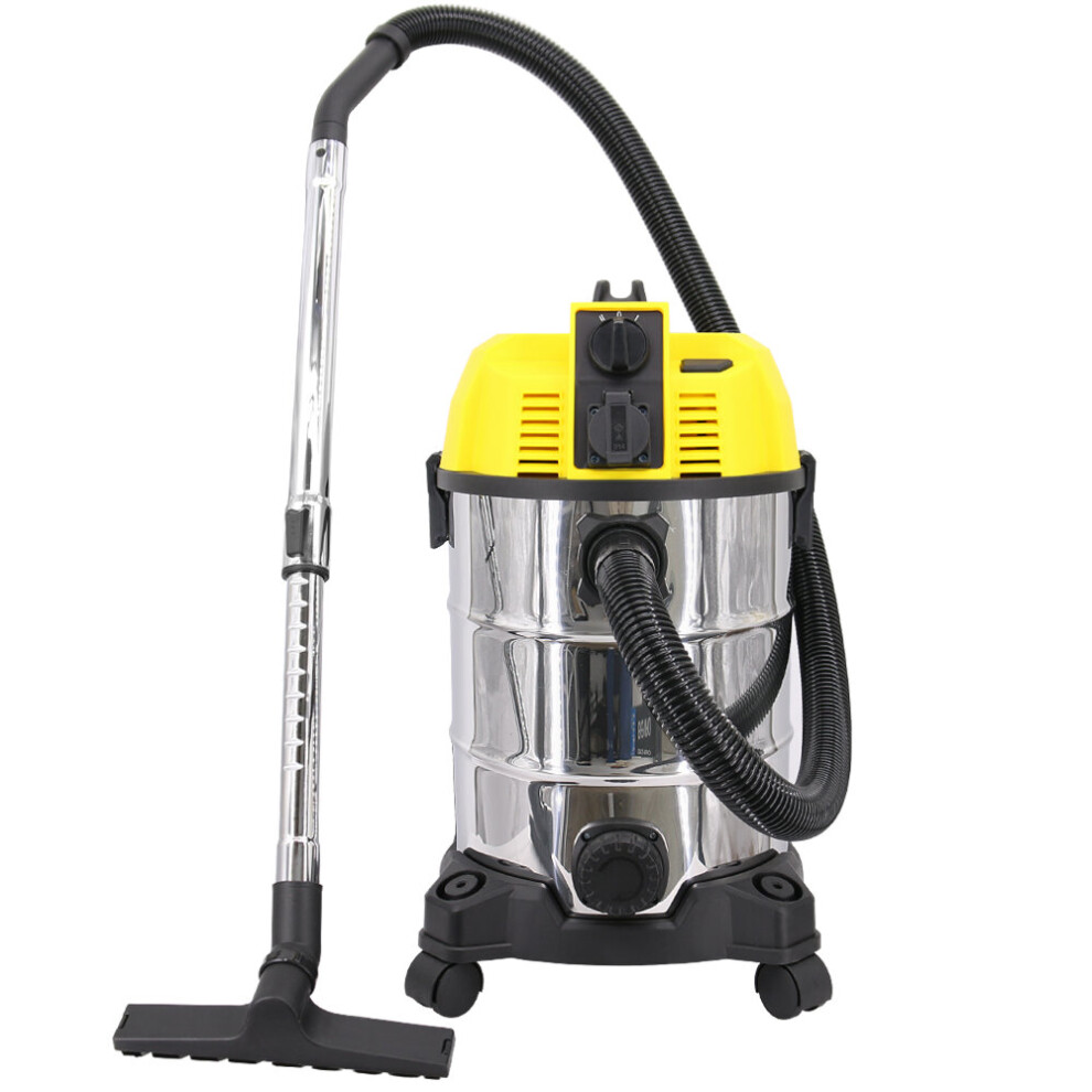 NRG Wet and Dry Vacuum Cleaner Self-Cleaning & Blowing Function 5 in 1 30L Capacity Vacuum Cleaners with Plug Socket,Flexible Tube Crevice Tool 1600W