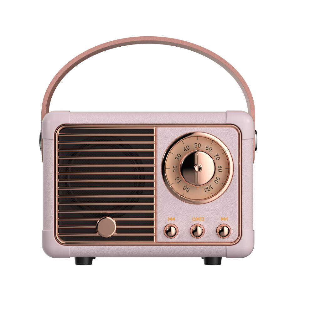 (Pink) Retro Bluetooth Speaker Hm11 Classical Retro Music Player Sound Stereo Portable Decoration Mini Speakers Travel Music Player Pink 9331791067820