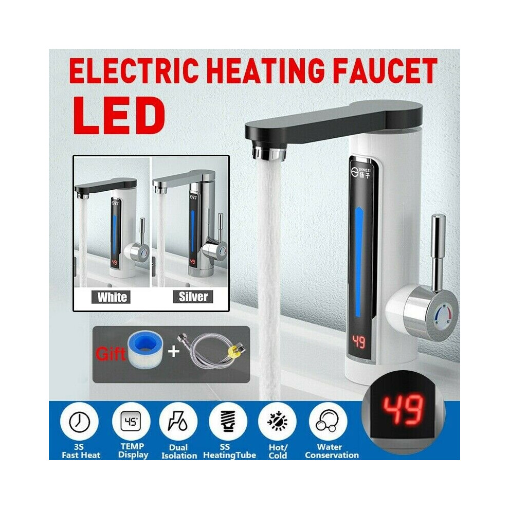 3300W LED Electric Tap Hot Water Heater Instant Tap Home Kitchen Tap
