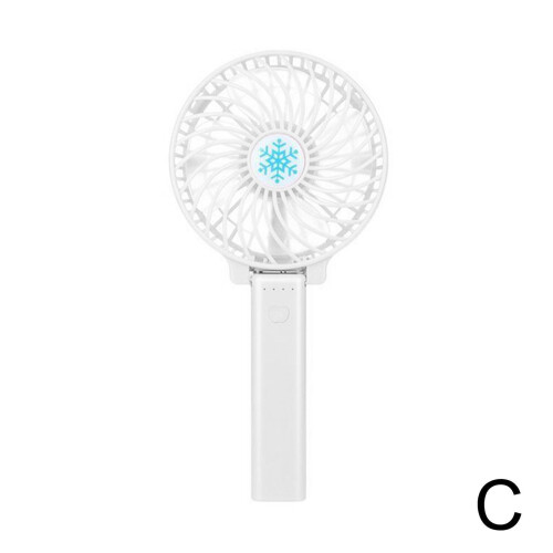 Ranpo (White) 3 Modes Portable Folding Desk Fan Mini Hand-held Cooler Cooling USB Rechargeable