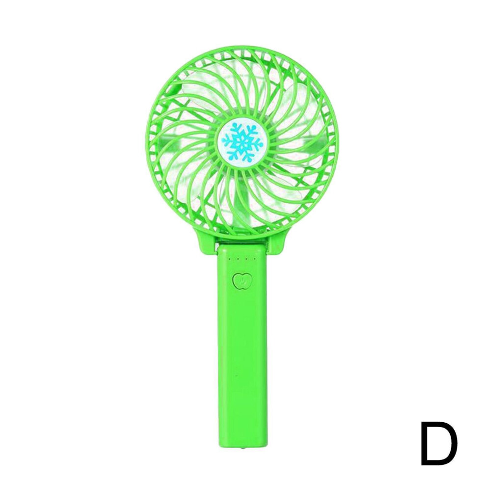 (Green) 3 Modes Portable Folding Desk Fan Mini Hand-held Cooler Cooling USB Rechargeable