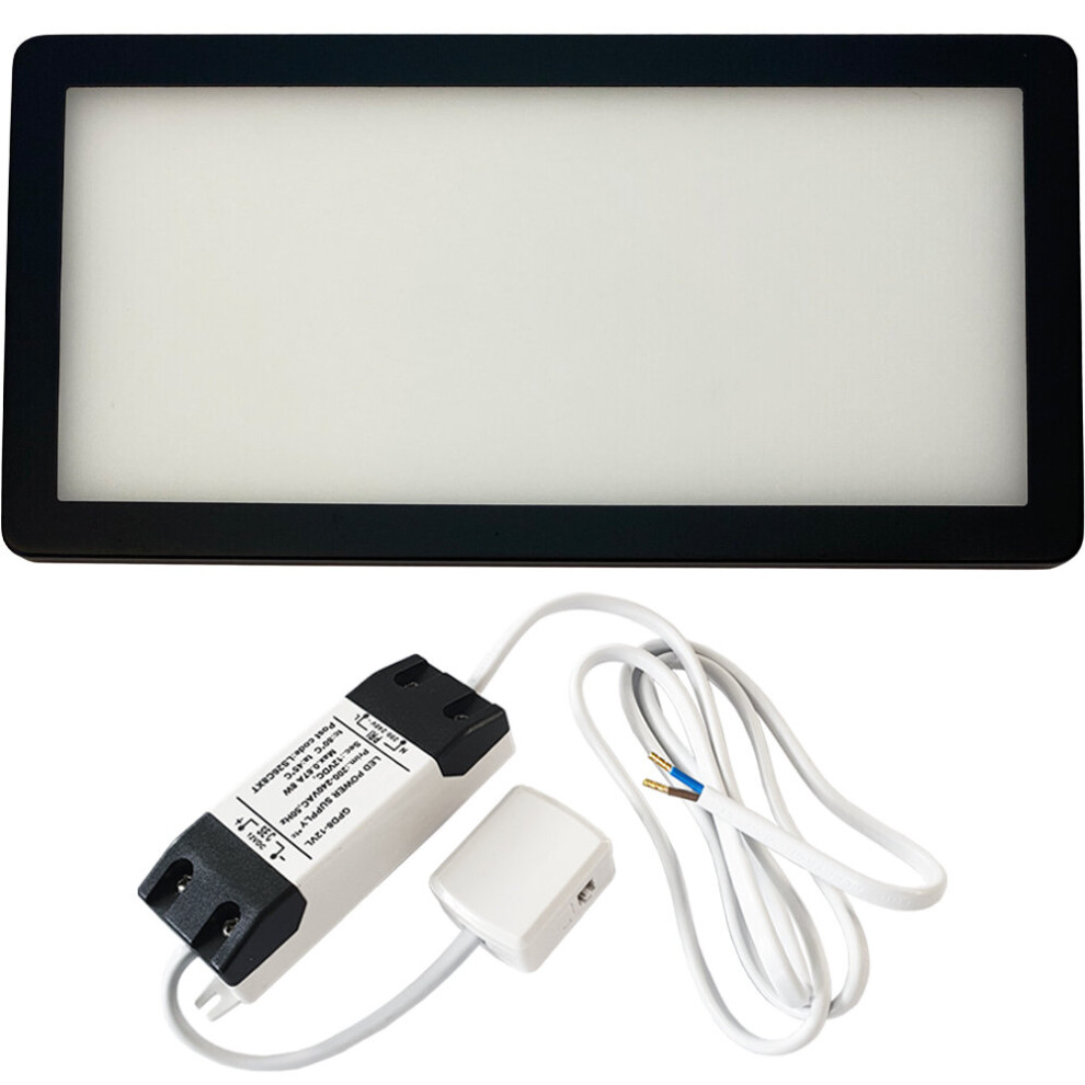 Loops (1 & Driver) Matt Low Profile Under Cabinet & Driver - Warm White Diffused Led Light/Black