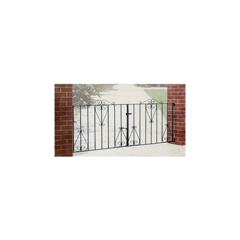 (3048mm GAP x 914mm High) Classic Budget Scroll Metal Driveway Gates