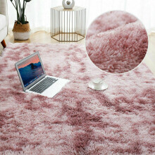 (Pink, 160x230cm) Fluffy Large Rugs Anti-Slip Soft Carpet Mat Floor Living Room Bedroom Rug UK
