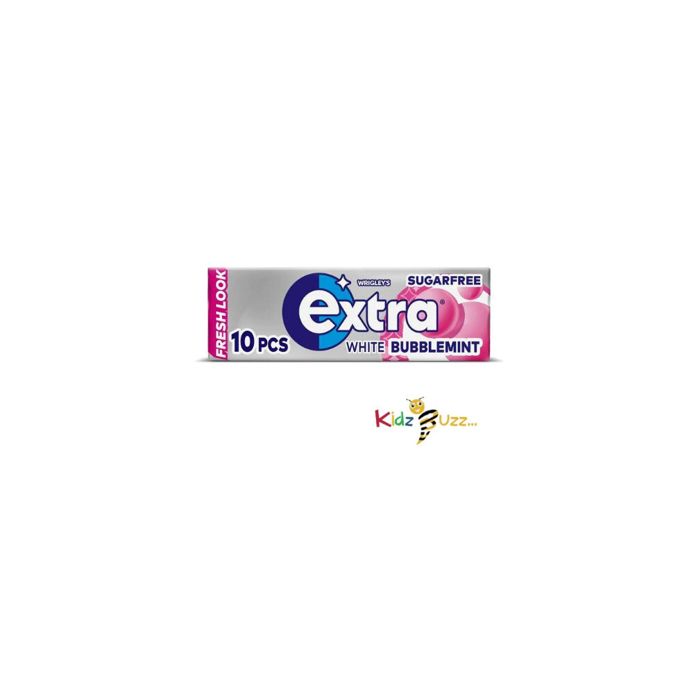 (Pack of 10) Extra White Chewing Gum, Sugar Free Bubblemint