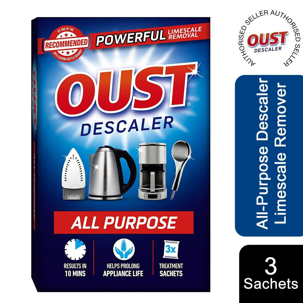 Oust All-Purpose Descaler Limescale Remover, 3 Sachets, 1pk