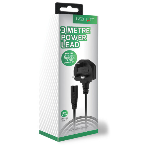 Venom 3 Metre Replacement Power Cable (Xbox Series X &amp; S / Xbox One)
