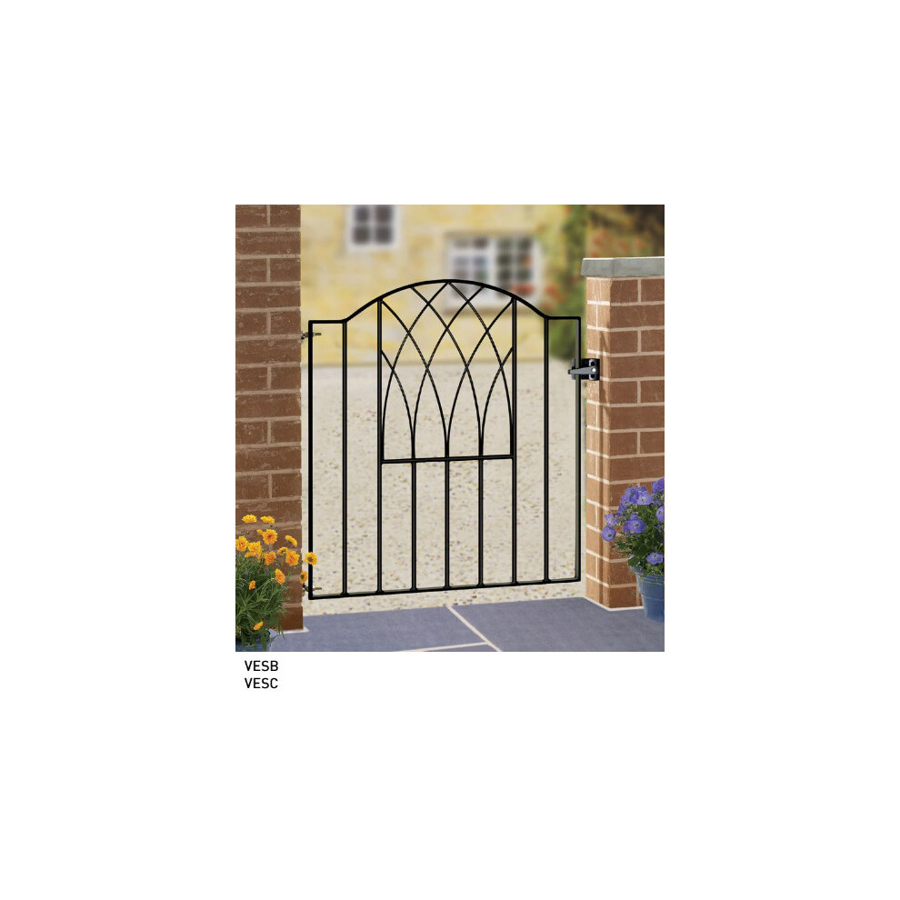 (950mm GAP X 942mm High) Abbey Low Bow Top Metal Garden Gate 942mm High