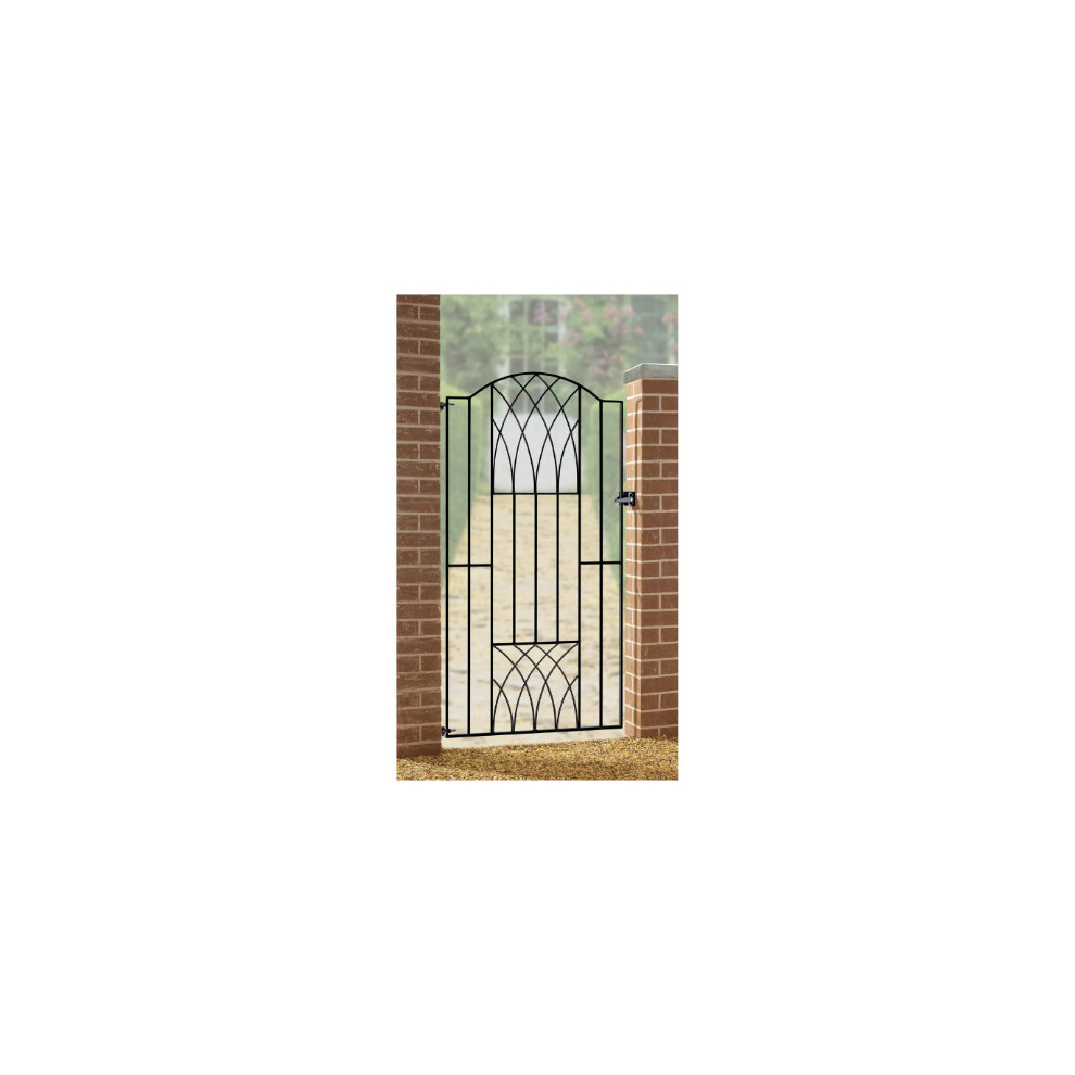 (950mmGAP X 1798mm High) Abbey Tall Bow Top Metal Garden Gate 1798mm High