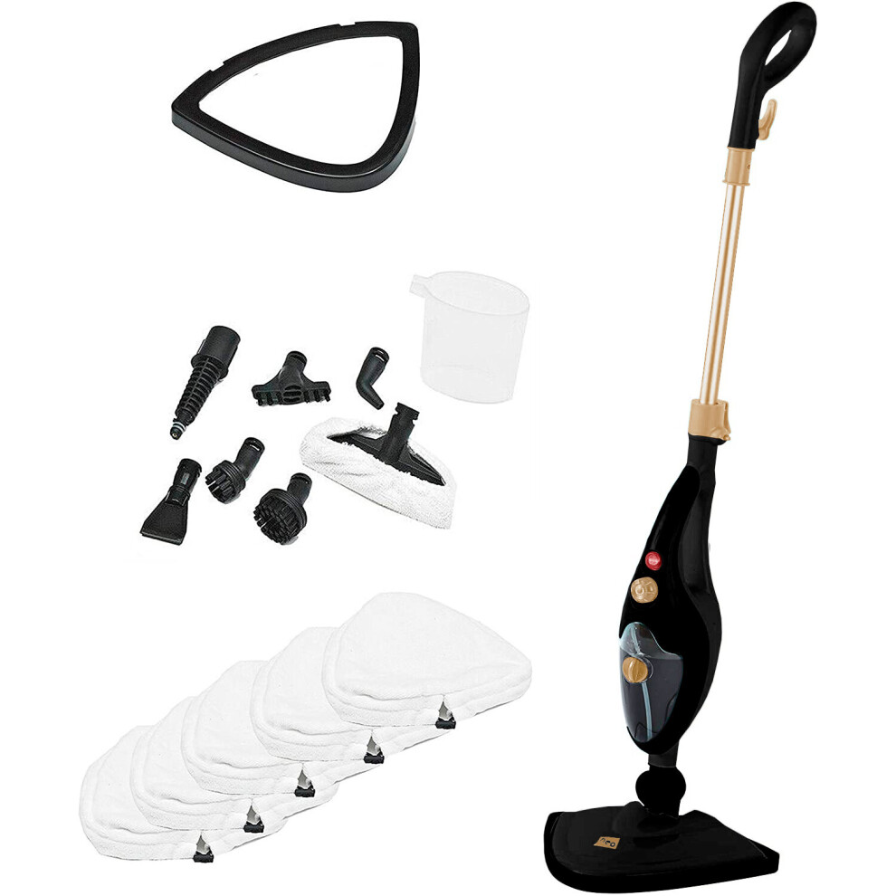 Black and Copper 10 in 1 1500W Hot Steam Mop Cleaner and Hand Steamer