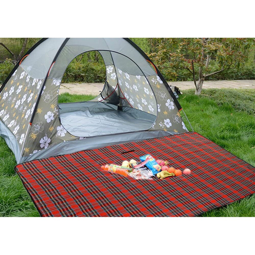 Large Waterproof Picnic Rug Tartan Garden Blanket Machine Washable