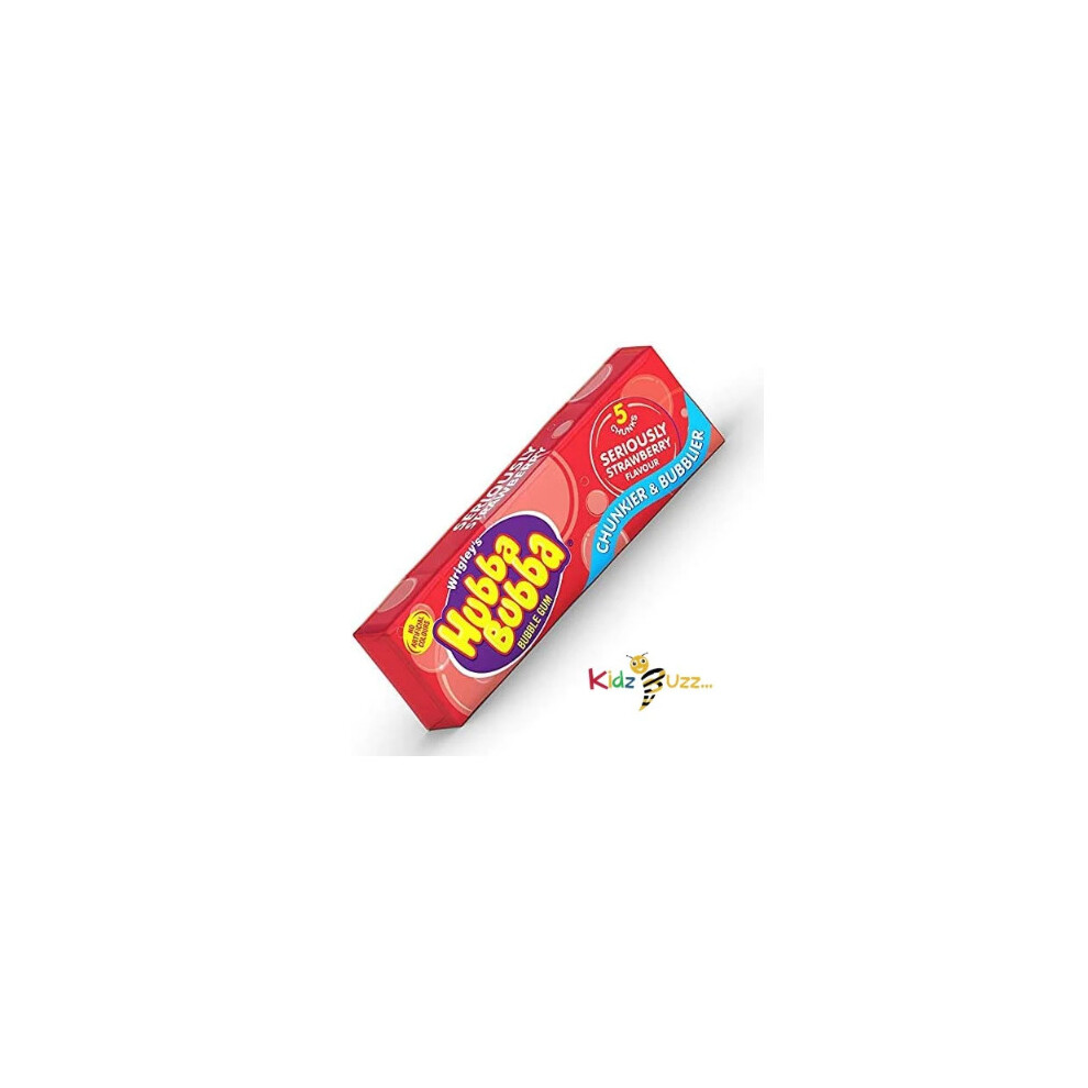 Wrigley's Hubba Bubba Bubble Gum Strawberry Flavour 20x5 Chunks 35g