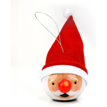 SET OF 6 LED LIGHT UP BAUBLES - XM9384 (SANTA)
