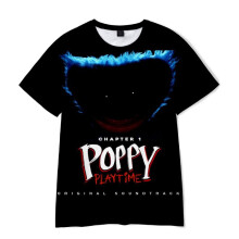 (A, 130cm) Poppy Playtime Boys T-Shirt 3D Print Streetwear Huggy Wuggy Short Sleeve