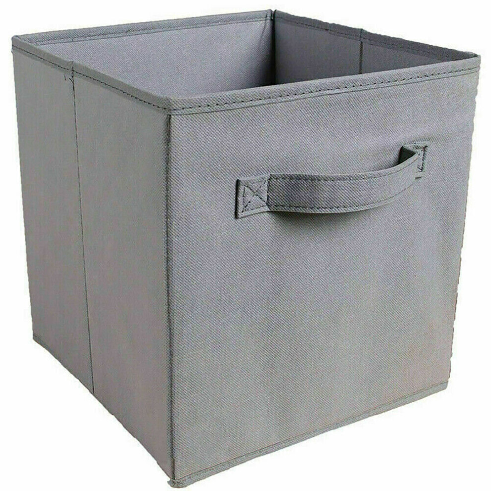 (Grey) 4x Storage Cube Boxes Clothes Organiser Foldable