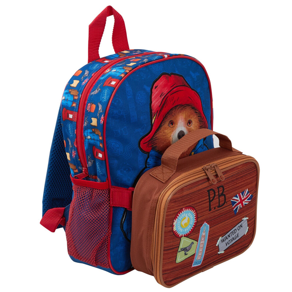 (One Size) Paddington Bear Kids Backpack + Detachable Lunch Bag/Pencil Case Nursery School