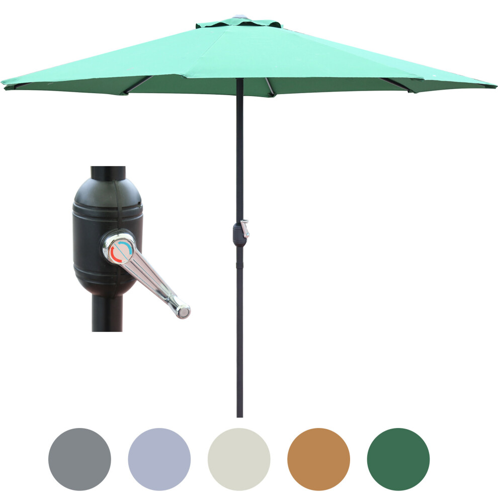 (Green) GlamHaus Garden Patio Table Parasol 2.7M