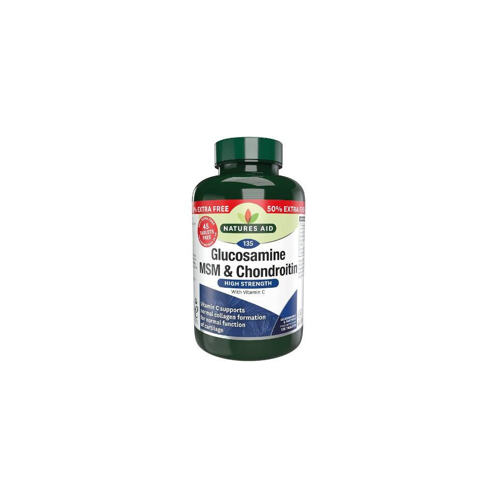 NATURES AID GLUCOSAMINE MSM & CHONDROITN (135 TABLETS) X 2