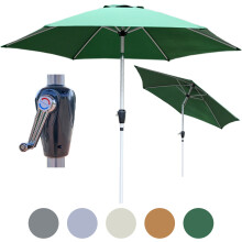 (Green) GlamHaus Garden Patio Table Tilting Parasol 2.7M