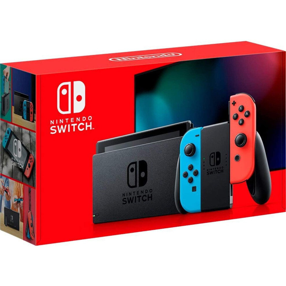 Nintendo Switch with Neon Blue and Neon Red JoyâCon Console Neon Blue and Red