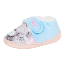 (6 UK Child) Girls Tatty Teddy Slippers Easy Fasten Kids Me To You Fleece Lined House Shoes