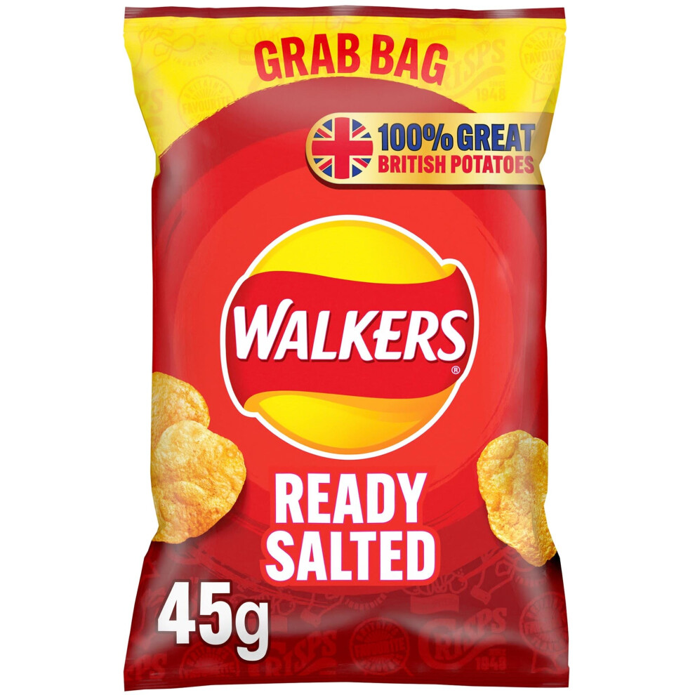 Walkers Ready Salted Crisps Grab Bags - 32X45g