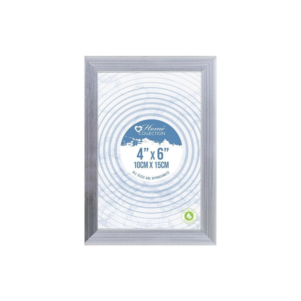 (6" x 4") Silver Modern Photo Picture Frame 6x4 5x7 8x6 10x8 A4 Certificate Hanging & FS