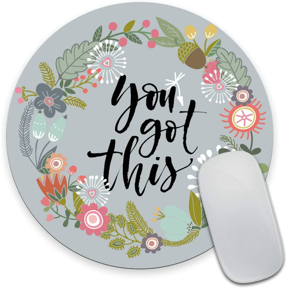 Wasach Floral Mouse Pad Motiavation Quote You Got This Neoprene Inspirational Quote Mousepad Office Space Decor Home Office... 4876573694788