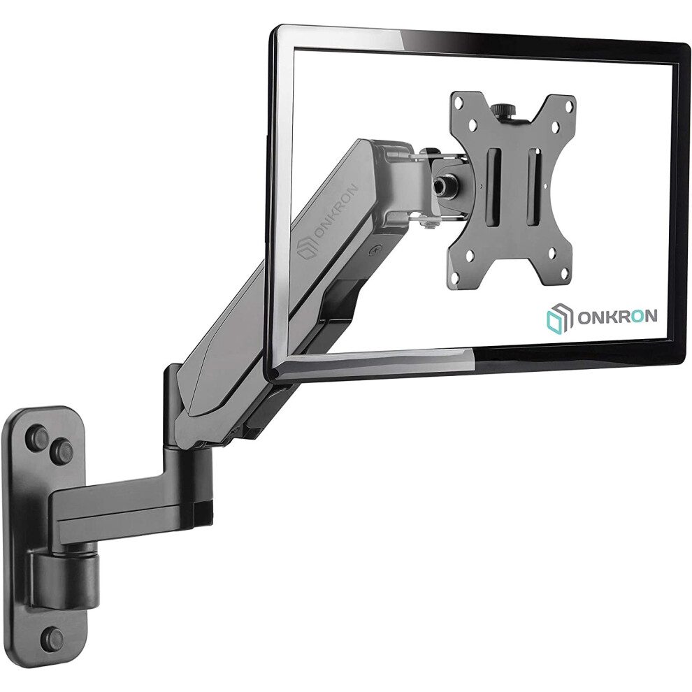 ONKRON TV Wall Mount Bracket for 13" - 32-Inch Screens Full Motion Monitor with Gas Spring G150 Black