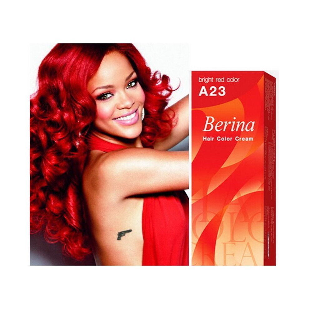 2 x Berina A23 Bright Red Hair Dye Colour cream