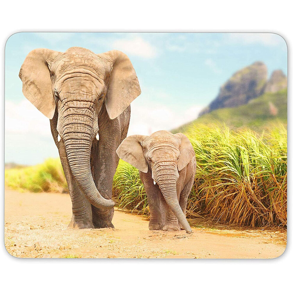 Mother & Baby Elephant Mouse Mat Pad - Animal Wild Africa Computer #19182 7625841925522
