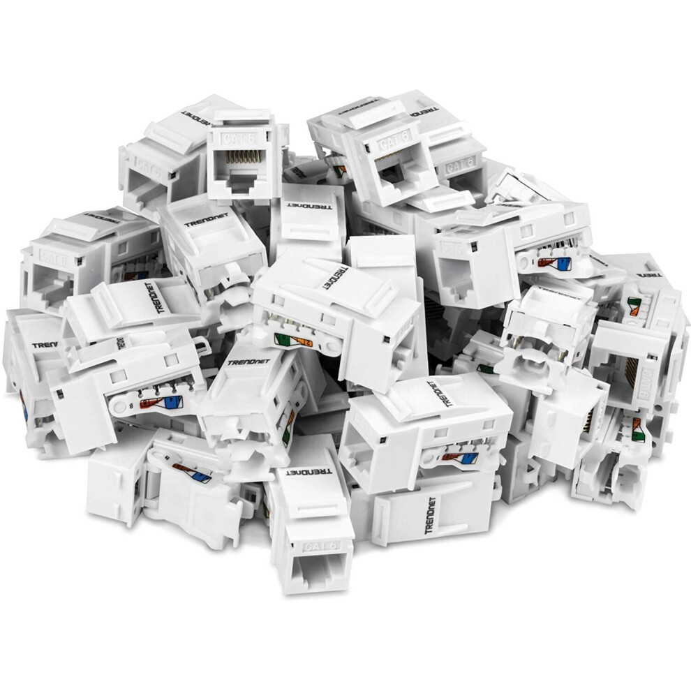 Photos - Ethernet Cable TRENDnet Cat6 Keystone Jack â 50-Pack, 90 Angle Termination, Colour-Coded Labelling for T568B Wiring, TC-K50C6 HJ8U 