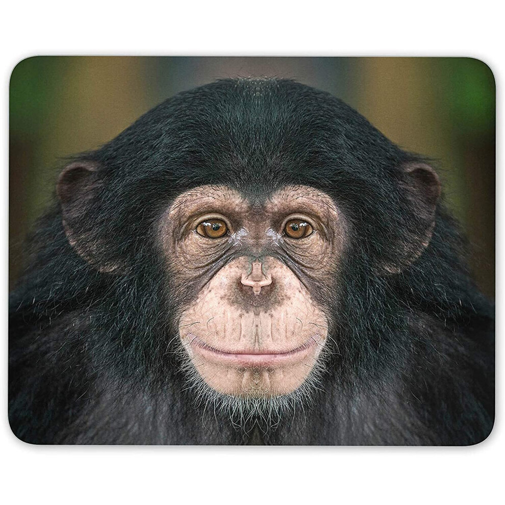 Chimpanzee Portrait Mouse Mat Pad - Ape Monkey Dad Son Fun Computer #14240 7625897871583