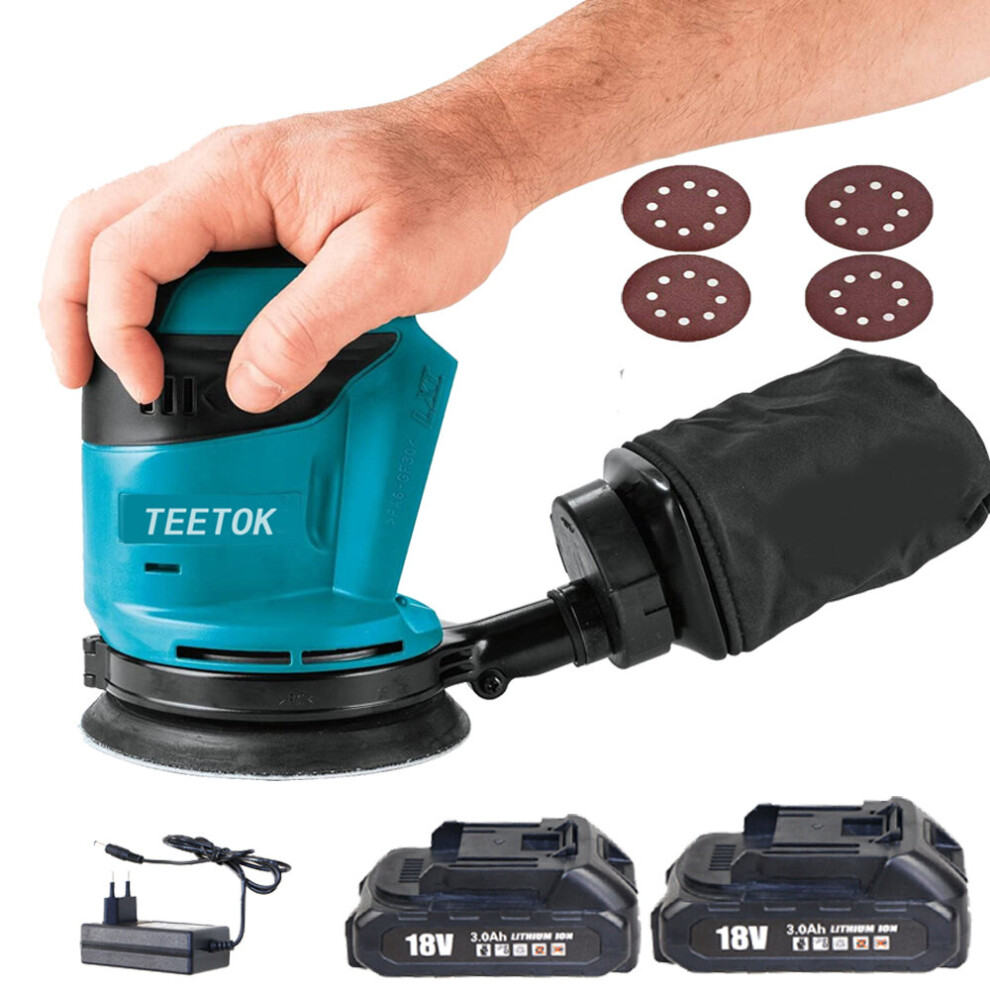 Cordless DBO180Z Random Orbit Sander 125mm+2Batterry-Makita Compatible