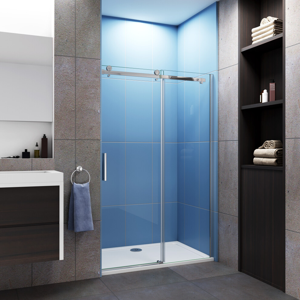 (1400mm) Bathroom Frameless Sliding Shower Enclosure Door