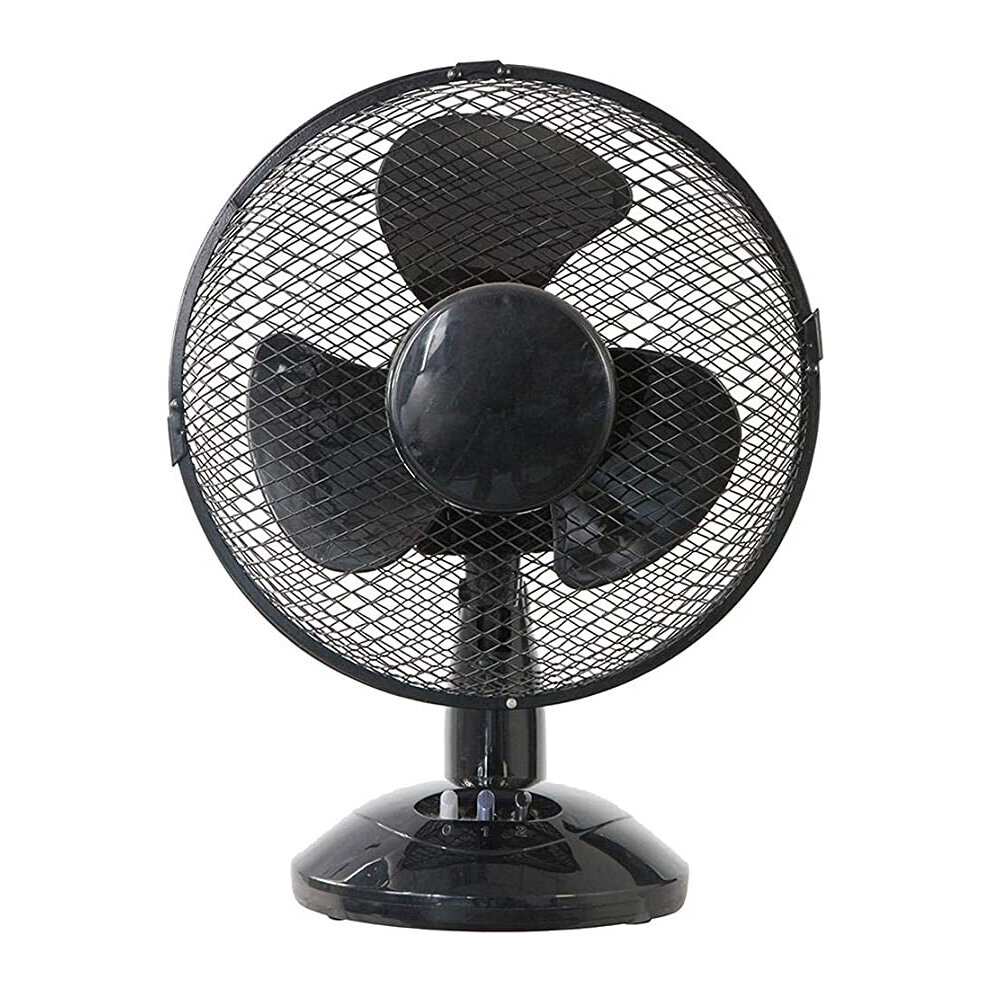 Pro-Elec 9" Desk Fan Black, Two Speeds Oscillating Table top - Cool air